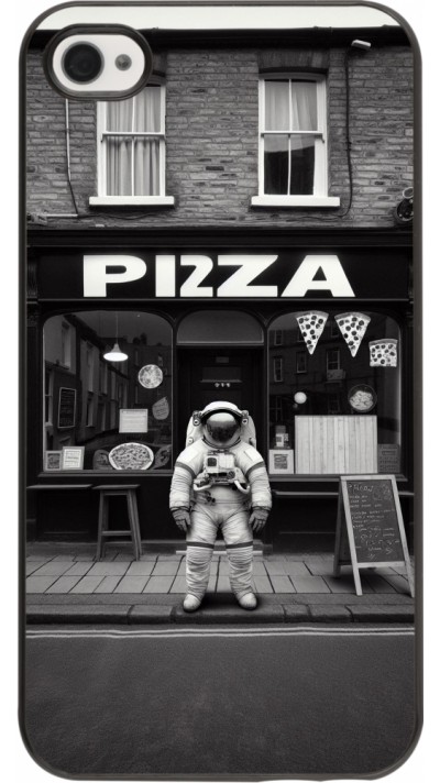 Coque iPhone 4/4s - Astronaute devant une Pizzeria