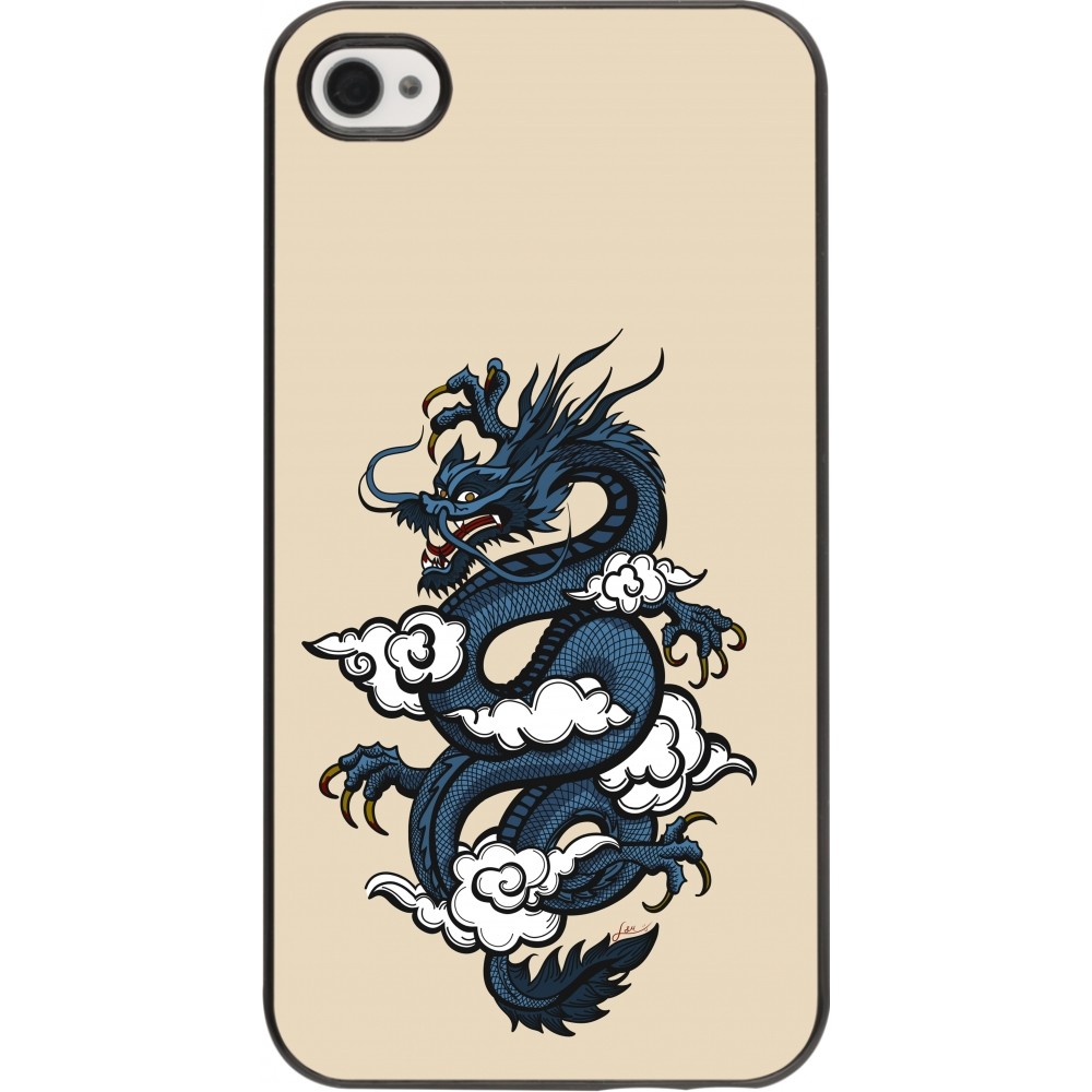 iPhone 4/4s Case Hülle - Blue Dragon Tattoo