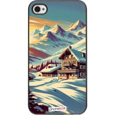iPhone 4/4s Case Hülle - Chalet Berg verschneit