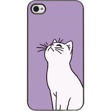 Coque iPhone 4/4s - Chat sur fond violet