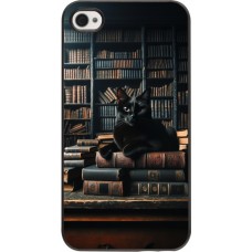 iPhone 4/4s Case Hülle - Katze Bücher dunkel