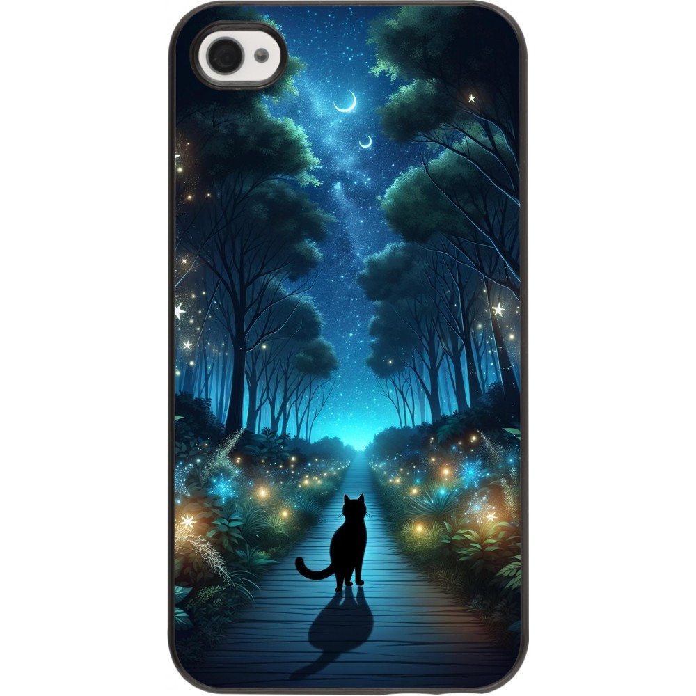 iPhone 4/4s Case Hülle - Schwarze Katze Spaziergang
