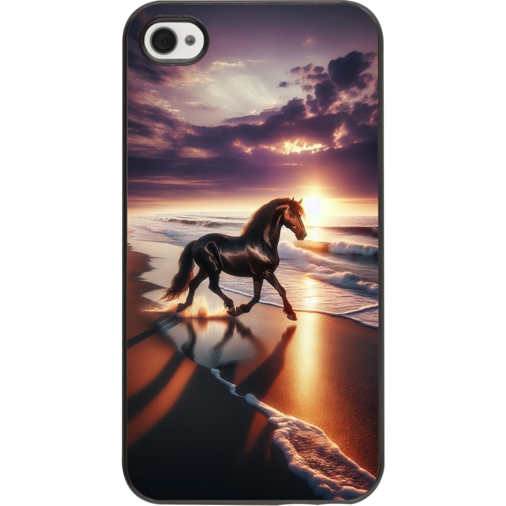 Coque iPhone 4/4s - Cheval majestueux plage