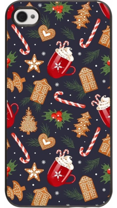 Coque iPhone 4/4s - Christmas 25 Pattern Gingerbread House