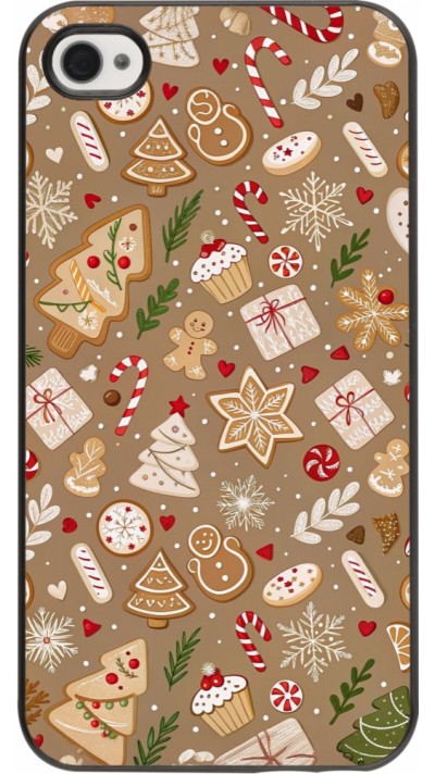 Coque iPhone 4/4s - Christmas 25 Pattern Ginger Cookie