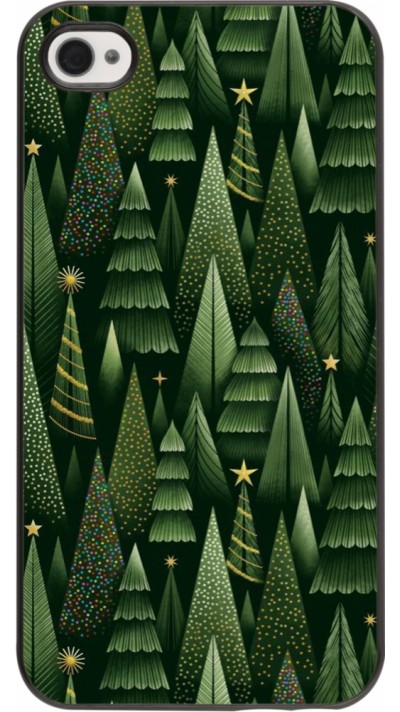 Coque iPhone 4/4s - Christmas 25 Pattern Xmas Tree
