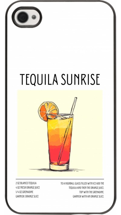 iPhone 4/4s Case Hülle - Cocktail Rezept Tequila Sunrise