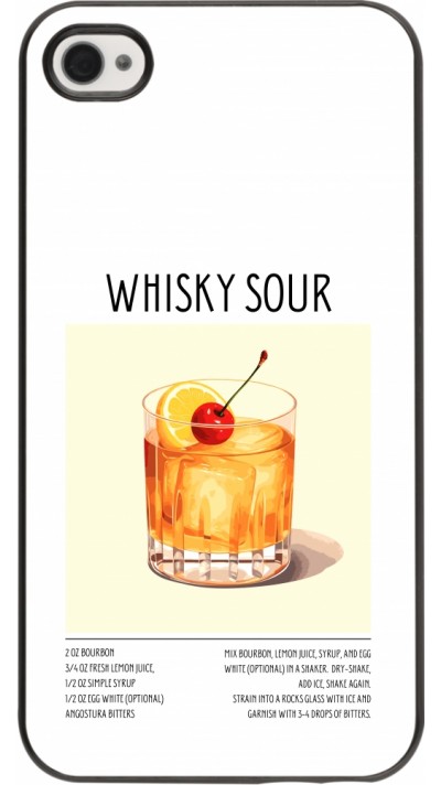 iPhone 4/4s Case Hülle - Cocktail Rezept Whisky Sour