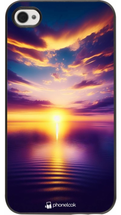 Coque iPhone 4/4s - Coucher soleil jaune violet