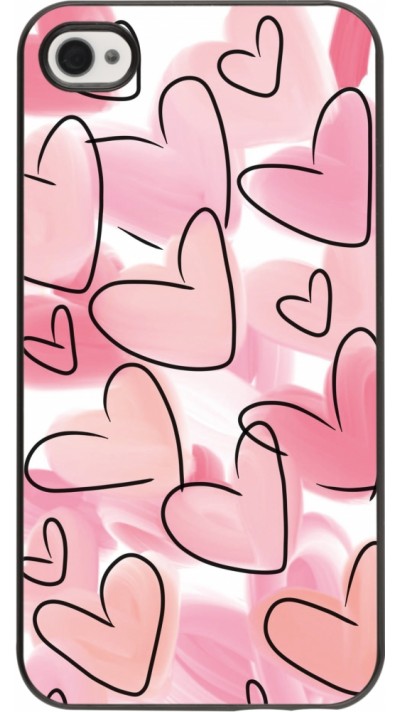 Coque iPhone 4/4s - Easter 2023 pink hearts