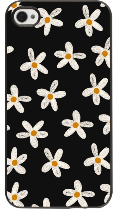 Coque iPhone 4/4s - Easter 2024 white on black flower