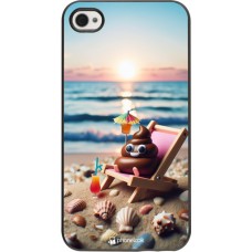 Coque iPhone 4/4s - Emoji caca sur chaise longue