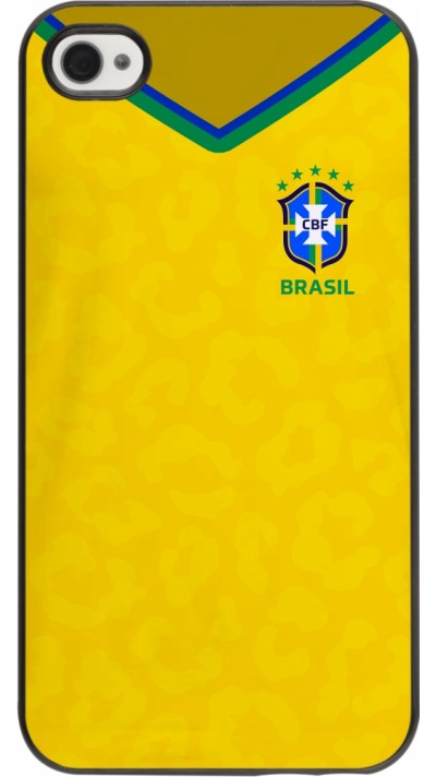 Coque iPhone 4/4s - Maillot de football Brésil 2022 personnalisable