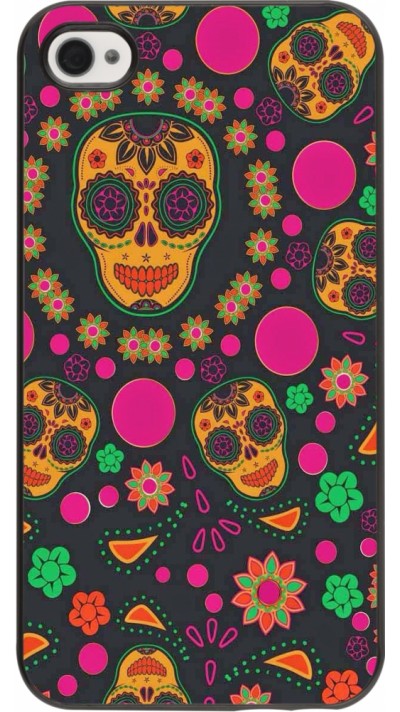 iPhone 4/4s Case Hülle - Halloween 22 colorful mexican skulls