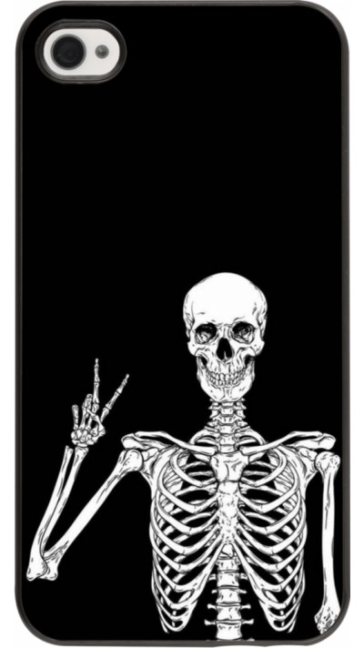 Coque iPhone 4/4s - Halloween 2023 peace skeleton