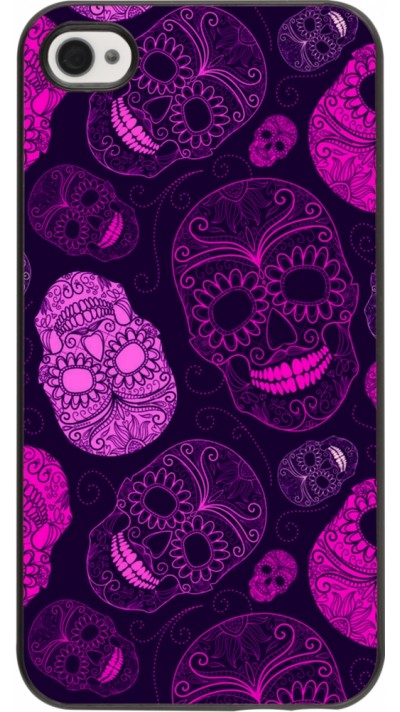 iPhone 4/4s Case Hülle - Halloween 2023 pink skulls