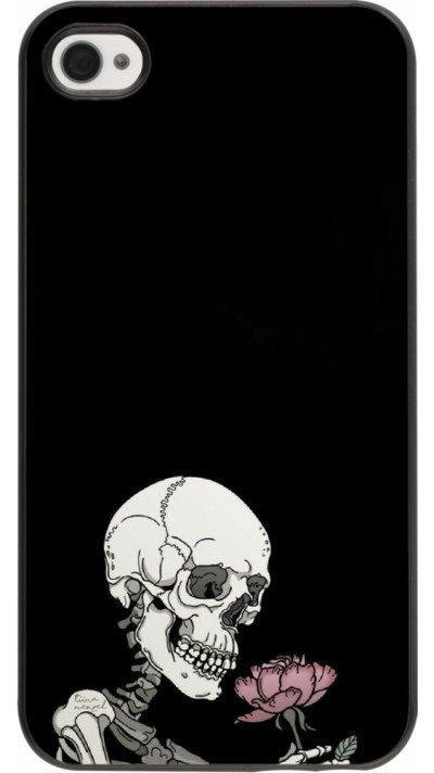 Coque iPhone 4/4s - Halloween 2023 rose and skeleton