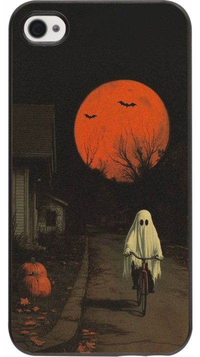 Coque iPhone 4/4s - Halloween 2025 Ghost on a bicycle