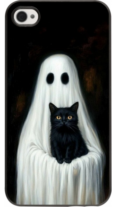 Coque iPhone 4/4s - Halloween 2025 Ghost with black cat