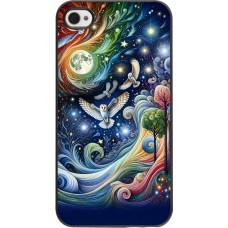 Coque iPhone 4/4s - hibou volant floral