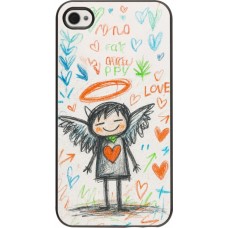 Coque iPhone 4/4s - Little Angel Sketch Love