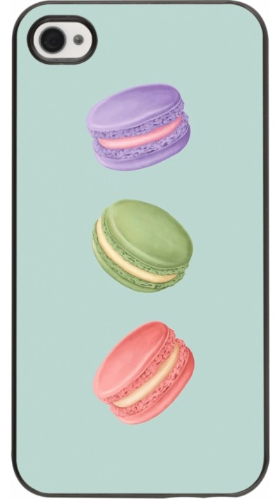 Coque iPhone 4/4s - Macarons on green background