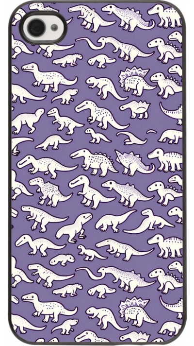 Coque iPhone 4/4s - Mini dino pattern violet