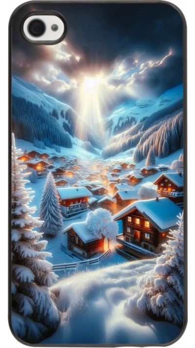 iPhone 4/4s Case Hülle - Berg Schnee Licht