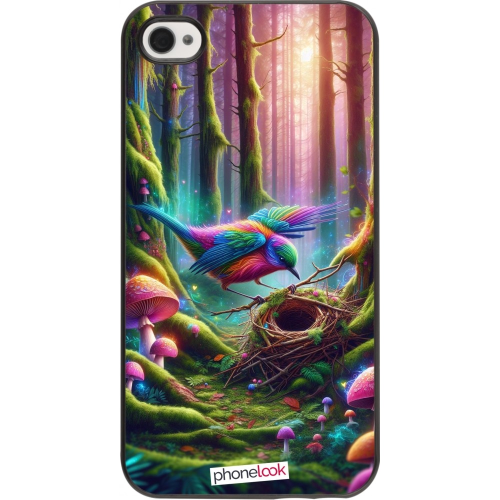 Coque iPhone 4/4s - Oiseau Nid Forêt