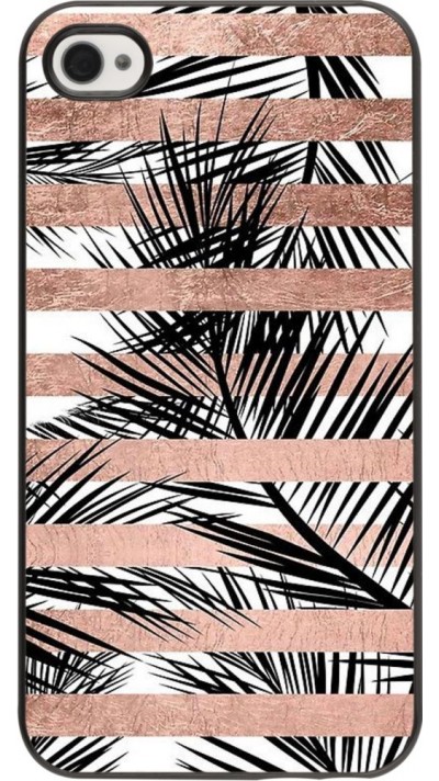 Hülle iPhone 4/4s - Palm trees gold stripes