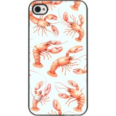 iPhone 4/4s Case Hülle - Muster von pastellfarbenen Hummern