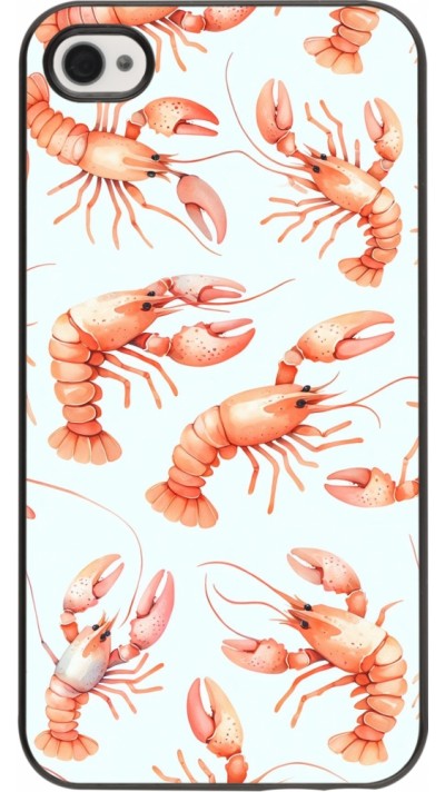 iPhone 4/4s Case Hülle - Muster von pastellfarbenen Hummern