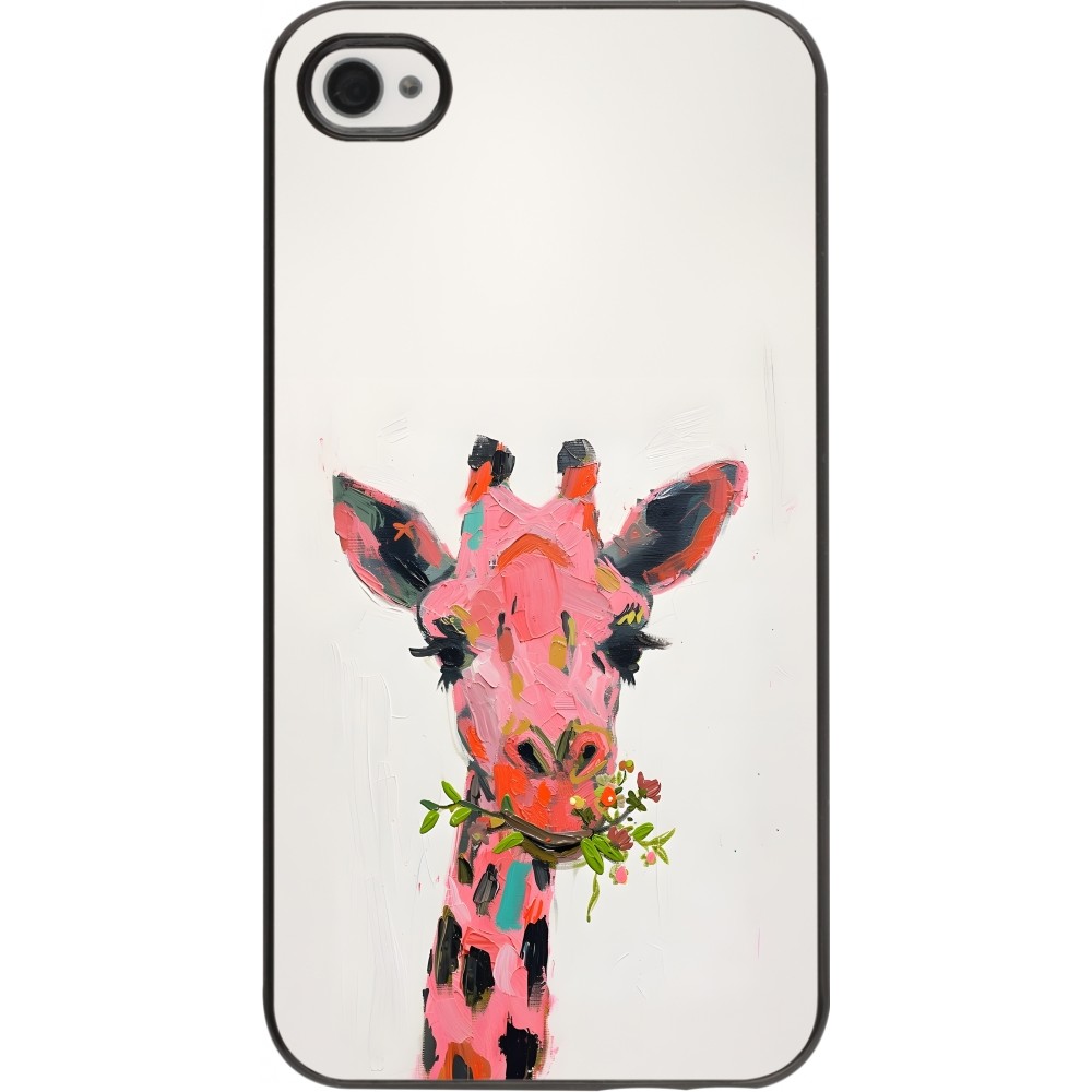 Coque iPhone 4/4s - Pink Girafe Paint