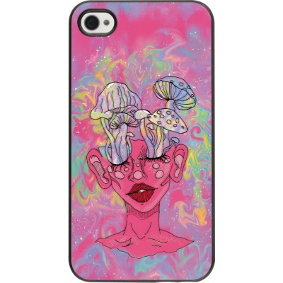 iPhone 4/4s Case Hülle - Psychedelic pink mushroom