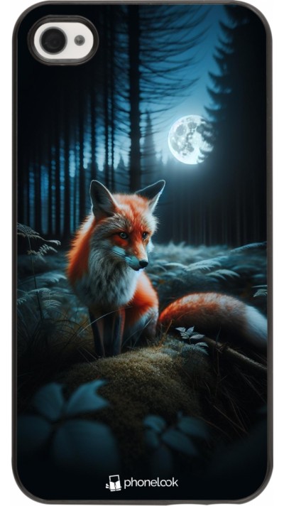 Coque iPhone 4/4s - Renard lune forêt