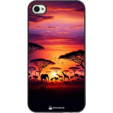 iPhone 4/4s Case Hülle - Safari Sonnenuntergang Wildtiere