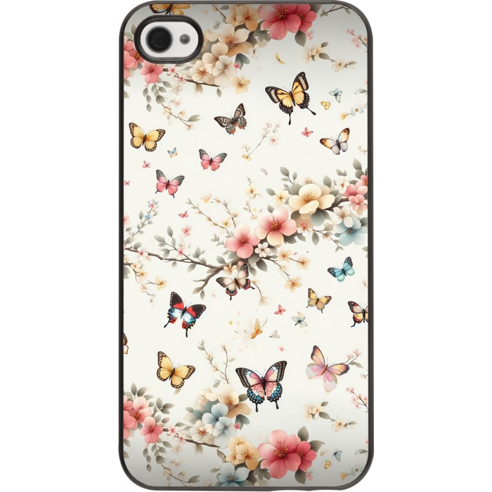 Coque iPhone 4/4s - Spring 25 Papillons Légers
