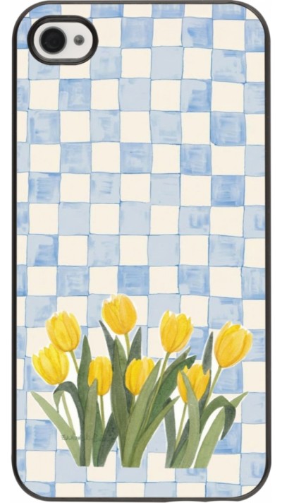 Coque iPhone 4/4s - Blue vichy tulips Spring 2026