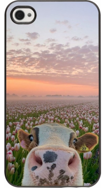 Coque iPhone 4/4s - Cow with tulips Spring 2026