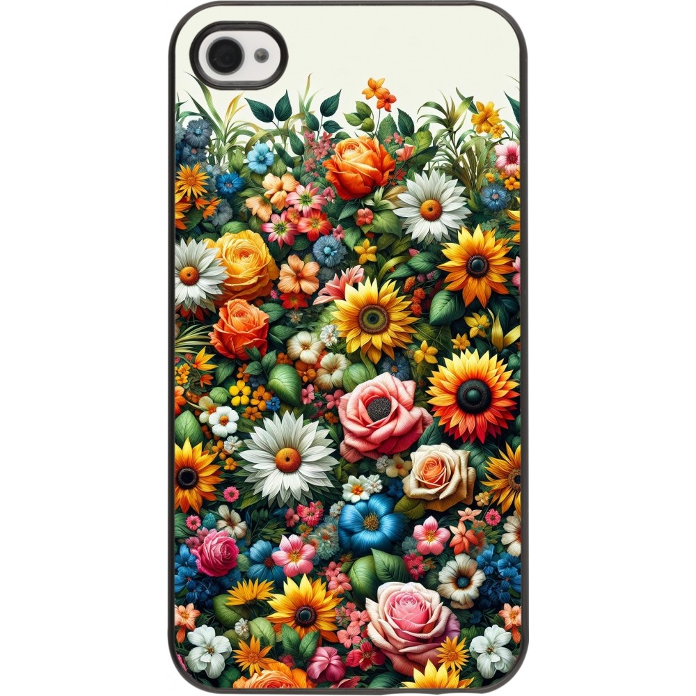 iPhone 4/4s Case Hülle - Sommer Blumenmuster