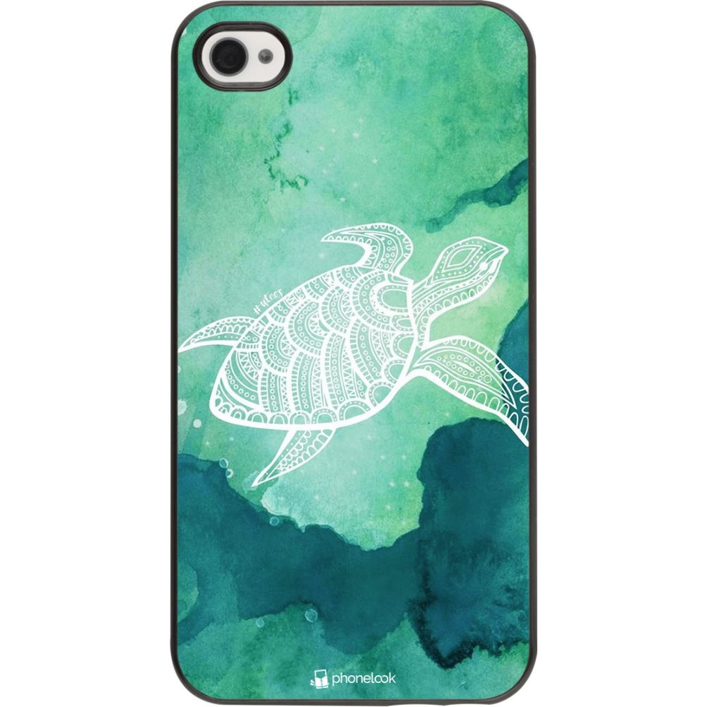 Coque iPhone 4/4s - Turtle Aztec Watercolor