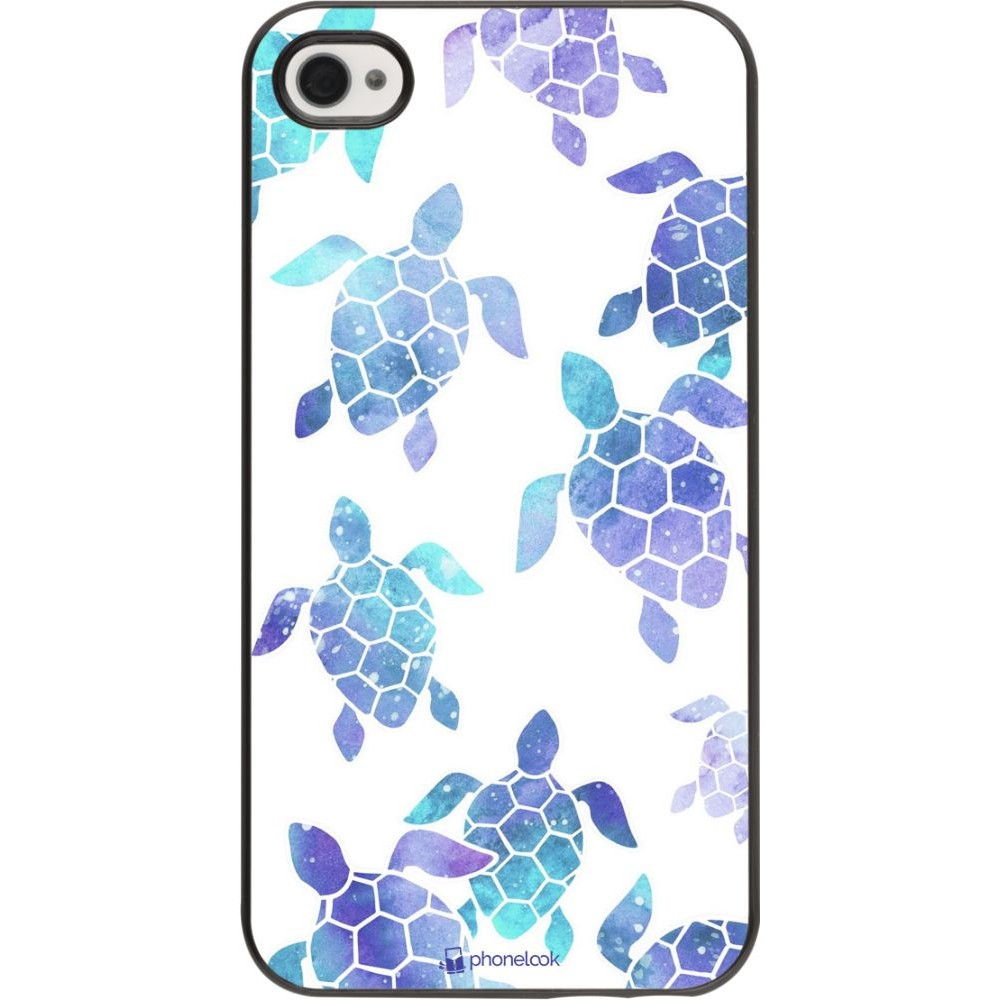 Coque iPhone 4/4s - Turtles pattern watercolor