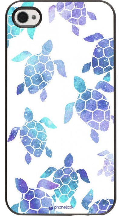 Coque iPhone 4/4s - Turtles pattern watercolor