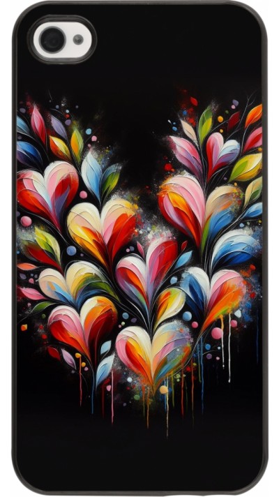 Coque iPhone 4/4s - Valentine 2024 Coeur Noir Abstrait