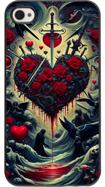 Coque iPhone 4/4s - Dark Love Coeur Sang