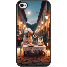 iPhone 4/4s Case Hülle - Valentin 2024 Hund & Katze Kerzenlicht