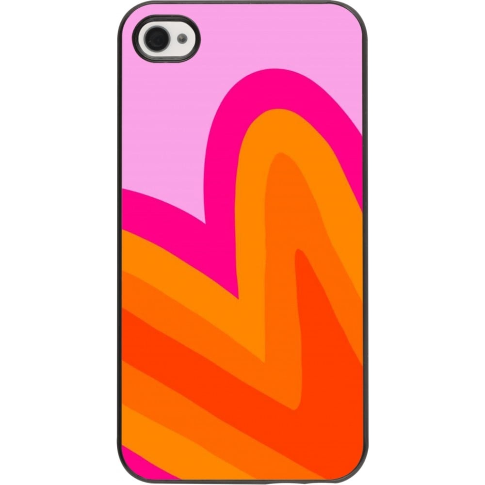 iPhone 4/4s Case Hülle - Valentine 2024 heart gradient