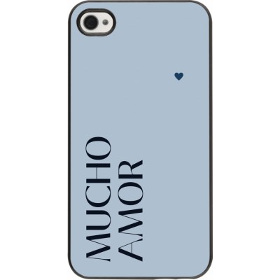 Coque iPhone 4/4s - Valentine 2024 mucho amor azul