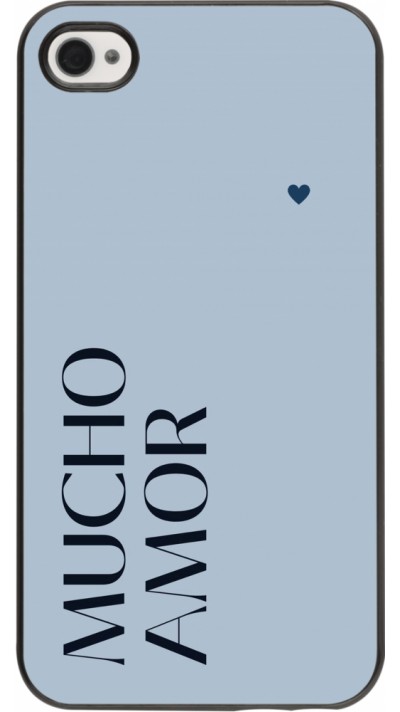 Coque iPhone 4/4s - Valentine 2024 mucho amor azul