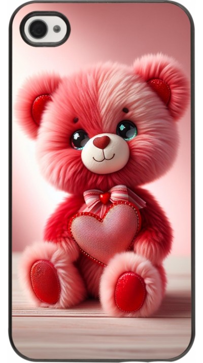 Coque iPhone 4/4s - Valentine 2024 Ourson rose